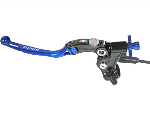 Comando Frizione A Cavo Racing Accossato Con Leva Snodata Colorata (Pomello+Leva+Regolatore), Con Micro Incluso