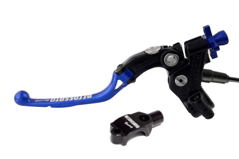 Comando Frizione A Cavo Racing Accossato Con Leva Snodata Colorata (Pomello+Leva+Regolatore), Con Micro E Supporto Specchietto Inclusi